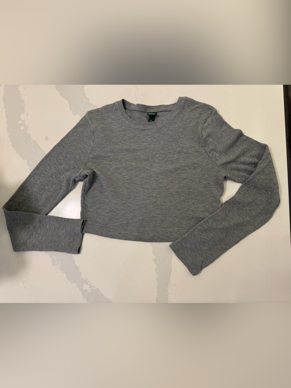 wild fable Heather Gray Ribbed Crop Sweater